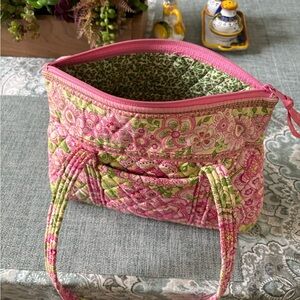 Vera Bradley Pink and Green shoulder Bag with Floral Design